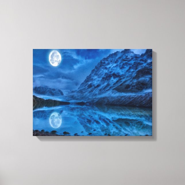 Mystische Mondnacht Leinwanddruck (Vorderseite)