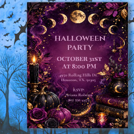 Mystische Mondphasen-Halloween-Party Einladung