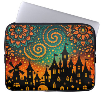 Mystische Nachtschloss-Silhouette Laptopschutzhülle