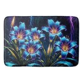 Mystische Neonliken botanische Pflanze Badematte