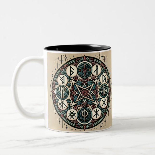 Mystische Norse Runes: Ein Saga antiker Symbole Zweifarbige Tasse (Links)