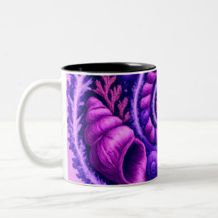 Mystische Ozean-Spiralgalaxie-Schalen-Kunst   Lila Zweifarbige Tasse