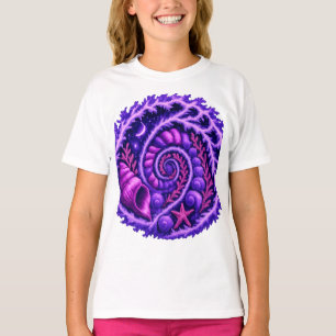 Mystische Ozean-Spiralgalaxie-Schalen-Kunst Purp T-Shirt