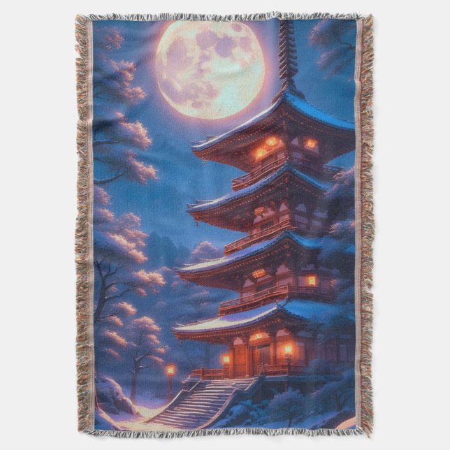 Mystische Pagode unter dem Mondhimmel Decke (Vorderseite Vertikal)