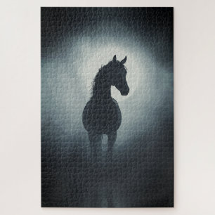 Mystische Pferde Silhouette Verzauberte Night Wall Puzzle