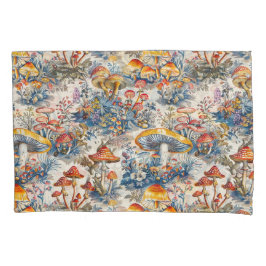 Mystische Pilze in Toile De Jouy Kissenbezug