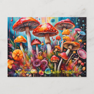 Mystische Pilze: Lebhafter Fungi Fantasia Postkarte