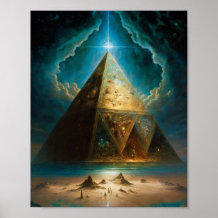 Mystische Pyramide Visionäre Kunst Poster