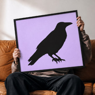 Mystische Raben-Silhouette Leinwand Wandkunst