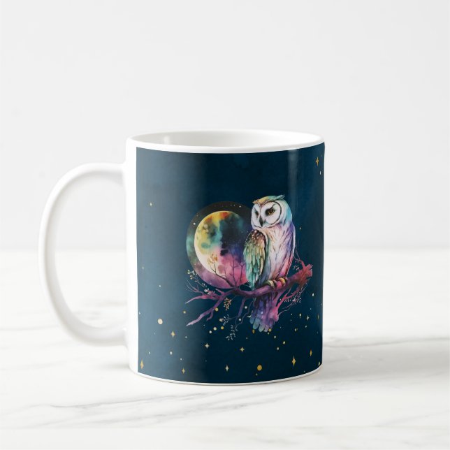 Mystische Regenbogenschale und Vollmond-Celestie Kaffeetasse (Links)