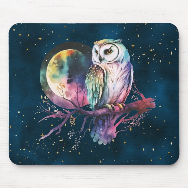 Mystische Regenbogenschale und Vollmond-Celestie Mousepad (Vorne)
