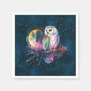 Mystische Regenbogenschale und Vollmond-Celestie Serviette