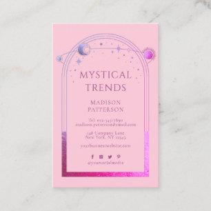 Mystische rosa Lila Sonnenstudios Astronomie Visitenkarte