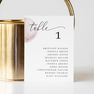 Mystische rosa Mondsitzkarte. Elegante Hochzeit Einladung