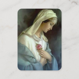 Mystische Rose Jungfrau Mary Memorare Gebet Visitenkarte