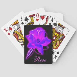 Mystische Rose lila Neonleuchte Spielkarten