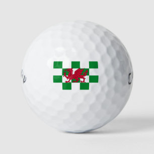 Mystische rote keltische Drachenflagge von Wales Golfball