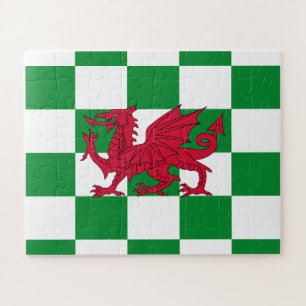 Mystische rote keltische Drachenflagge von Wales Puzzle
