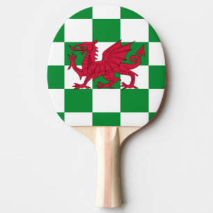 Mystische rote keltische Drachenflagge von Wales Tischtennis Schläger