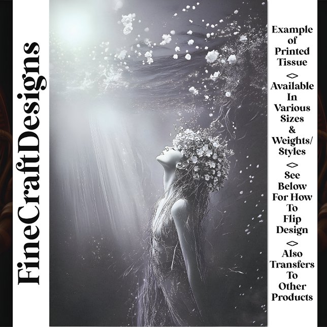 Mystische Ruhe unter Wasser Mermaid V8 Decoupage Seidenpapier (Von Creator hochgeladen)