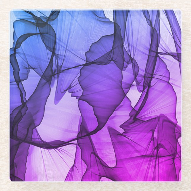 Mystische Schicht von Pflaumen Glasuntersetzer (Vorderseite)