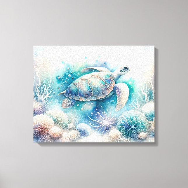 Mystische Schildkröte Leinwanddruck (Vorderseite)