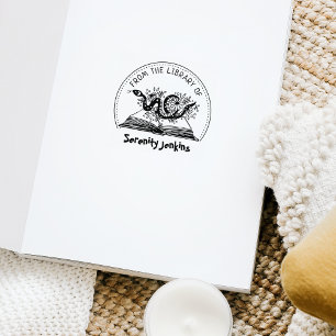 mystische Schlangen-Blume aus der Bibliothek, Gummistempel
