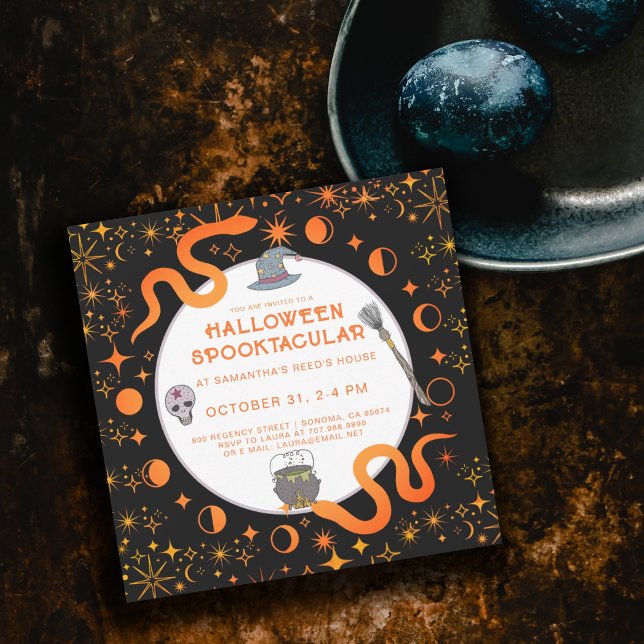 Mystische Schlangen HexenHalloween Spooktaculäres  Einladung (Von Creator hochgeladen)