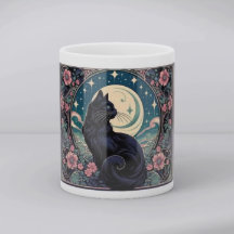 Mystische schwarze Katze Art Nouveau