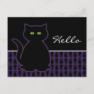 Mystische schwarze Katzen-Postkarte Postkarte