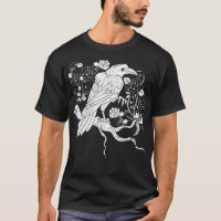 Mystische Schwarze Raben-Illustration Krähen-Kunst