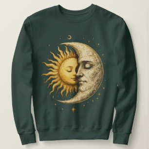Mystische Sonne und Mond Gesicht Yin Yang Boho-Ge Sweatshirt
