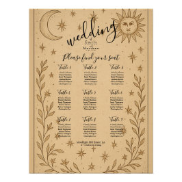 Mystische Sonne und Mond Poster