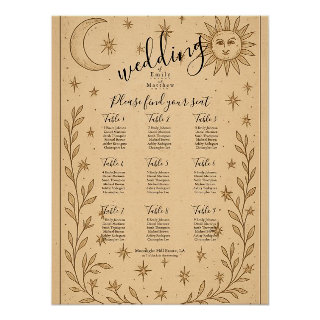 Mystische Sonne und Mond Poster (Vorderseite)