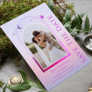 Mystische Sonnenuntergang Rosa Sonnenmönchssterne Save The Date