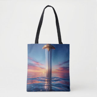 Mystische Sonnenuntergangs-Schwert-Wandkunst