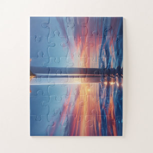 Mystische Sonnenuntergangs-Schwert-Wandkunst Puzzle
