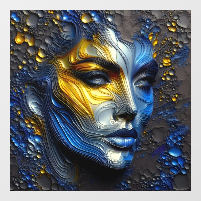 Mystische Strahlung - eine verzierte Frau Fensteraufkleber (Blatt)