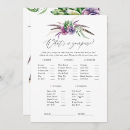 Mystische Sukkulationen Brautparty Game Einladung