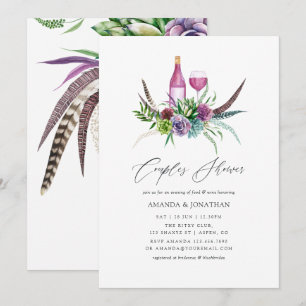 Mystische Sukkulente Paare Dusche Weinprobe Einladung