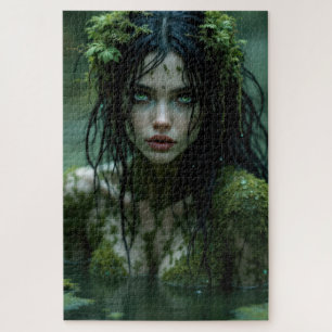 Mystische Sumpfgöttin in der Muse der grünen Gewäs Puzzle