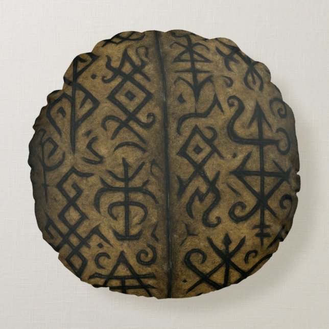 Mystische Symbole & dunkle Kissen mit okkulter Kis (Vorderseite)