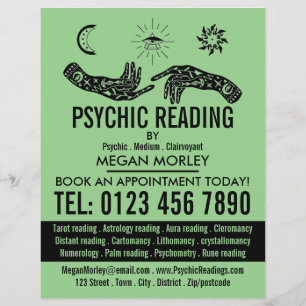 Mystische Symbole, Psychisch lesende Werbung Flyer