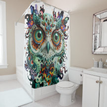 "Mystische Symmetrie: Vibrant Owl Art"