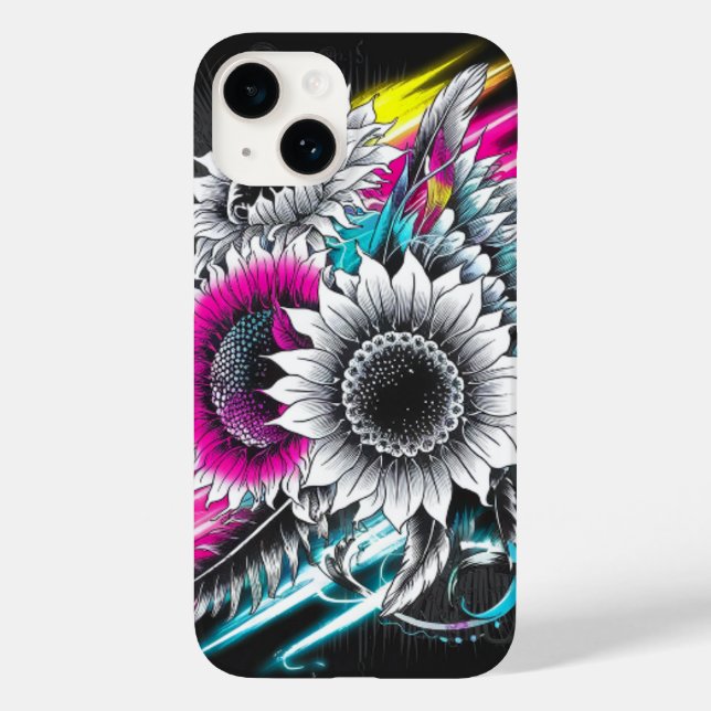 Mystische Tattoo Vibe Vibrannte Sonnenblumen Case-Mate iPhone Hülle (Rückseite)