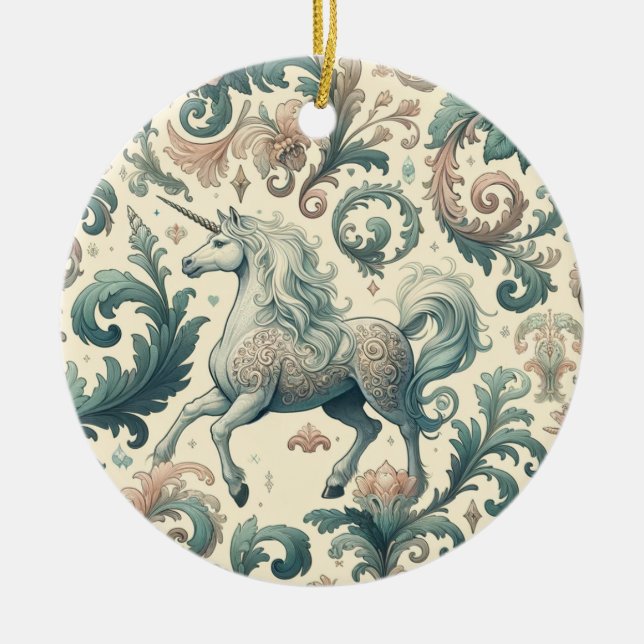 Mystische Viktorianische Hörner: Verzauberte Blüte Keramik Ornament (Vorne)