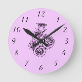 Mystische Violette Rose Runde Wanduhr