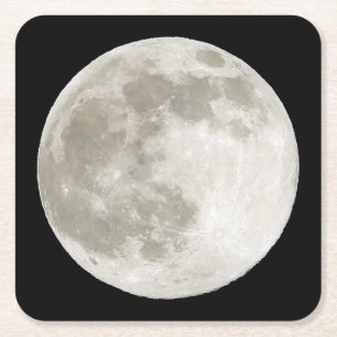 Mystische Vollmond-Dunkel-Himmel-Weltraum-Ästhetik Rechteckiger Pappuntersetzer