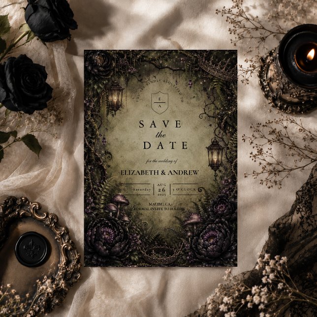 Mystische Wald-Fee-Goth-Hochzeit Save The Date (Von Creator hochgeladen)