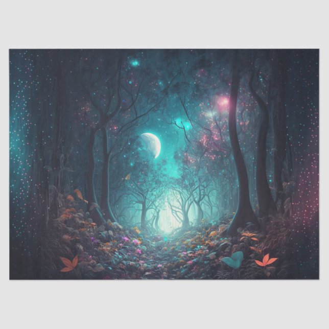 Mystische Walddekoupage Seidenpapier (Vorderseite)